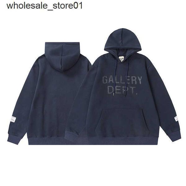 

men's hoodies sweatshirts designer fashion brand galery dept chest letter print men's women's streetwear hoodie, Black