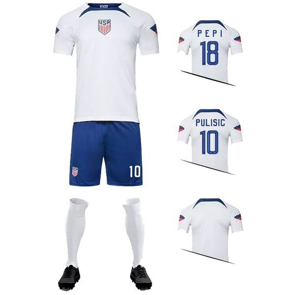 

PULISIC DEST MCKENNIE world cup Soccer Jerseys 2022 AARONSON MUSAH usAS MORGAN LLOYD America Football Shirt United States LLETGET MEN women KIDS, Away kids
