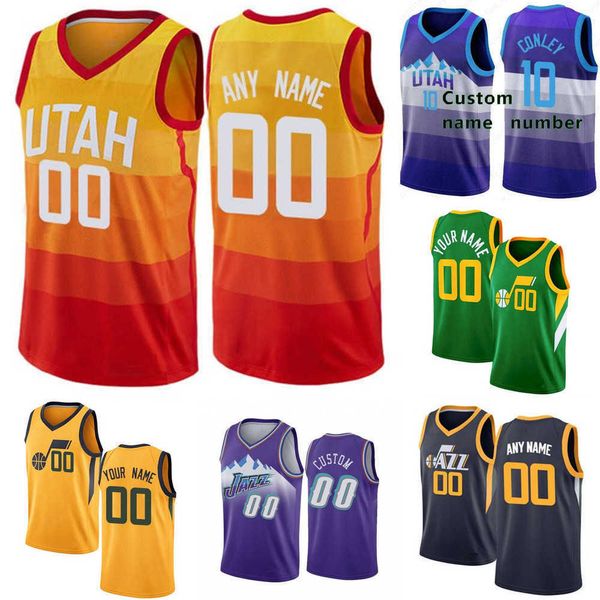 

75th custom mens women youth utah''jazz''donovan 45 mitchell mike 10 conley 00 clarkson rudy 27 gobert basketball jersey, Black;red