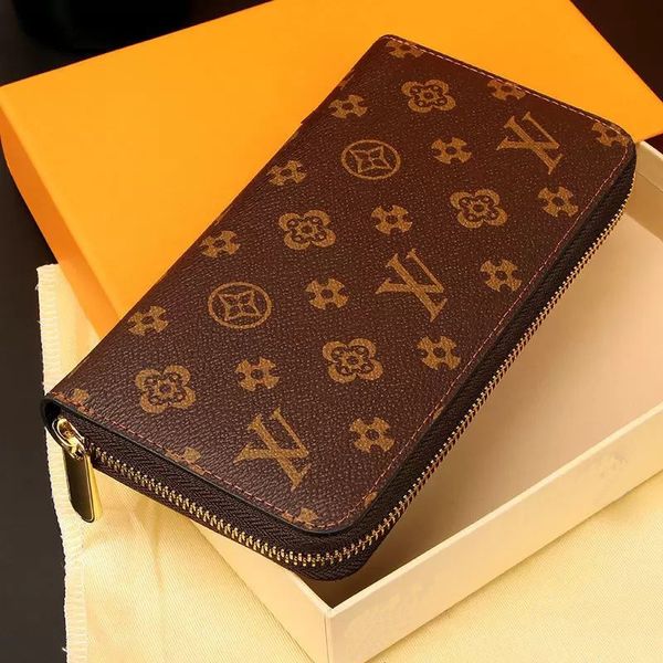 

fashion women wallet genuine leather wallet single zipper wallets lady ladies long classical purse with box card, Red;black