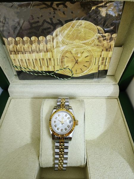 

with original box women watch lady size 26mm date girl sapphire glass wristwatch 2813 movement automatic mechanical movement watches 2023, Slivery;brown