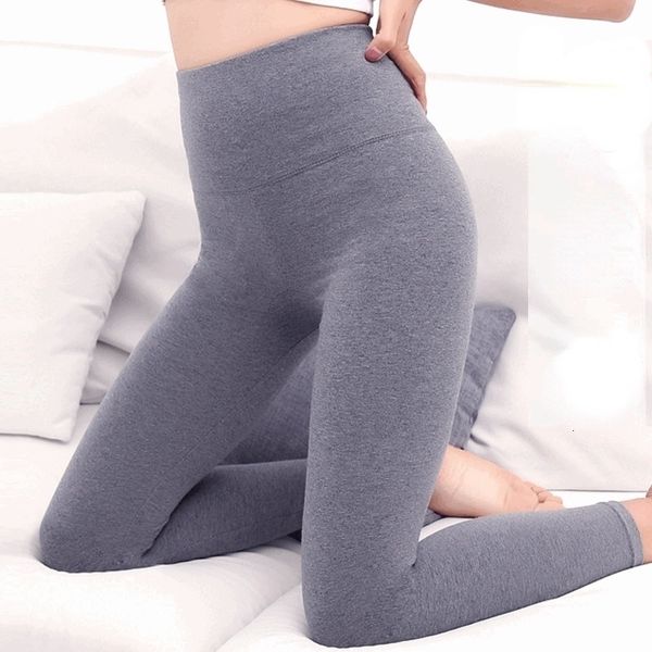 

womens leggings cotton thermal female high waist thin flexiable fashion solid tight body pants plus size clothing women 221122, Black