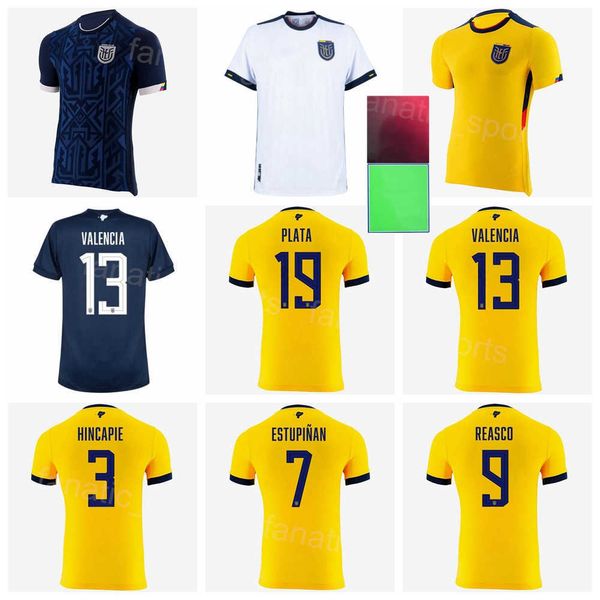

national team soccer ecuador jerseys 22 23 world cup valencia plata torres mendez caicedo ibarra cifuentes franco hincapie preciado estupina, Black;yellow