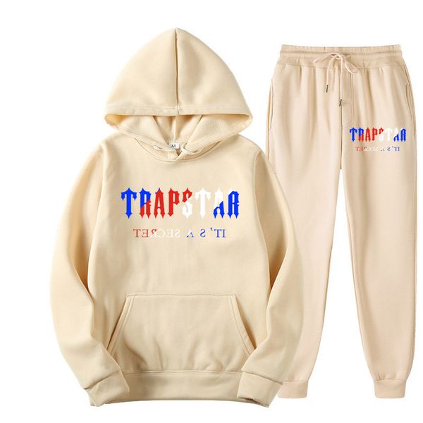 

homme hooded sweatshirtsmen's sweatshirts tracksuit trapstar brand printed sportswear men 16 colors warm two pieces set loose h, Black