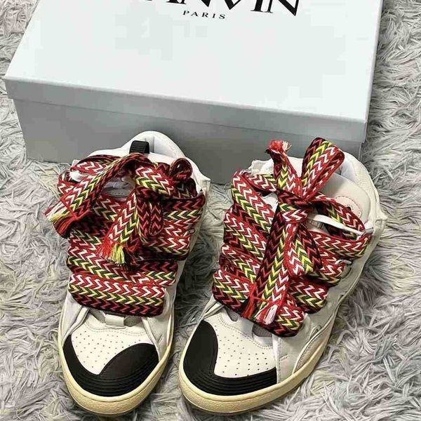 

luxury lanvins dress shoes original designer sneakers men women bread sneaker pure original thick soled casual shoe spring summer new fashio, Black