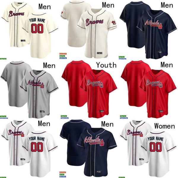 

baseball jersey men women youth atlanta 1 ozzie albies 13 ronald acuna jr. 20 marcell ozuna 27 austin riley 7 dansby swanson 28 matt olson b, Blue;black