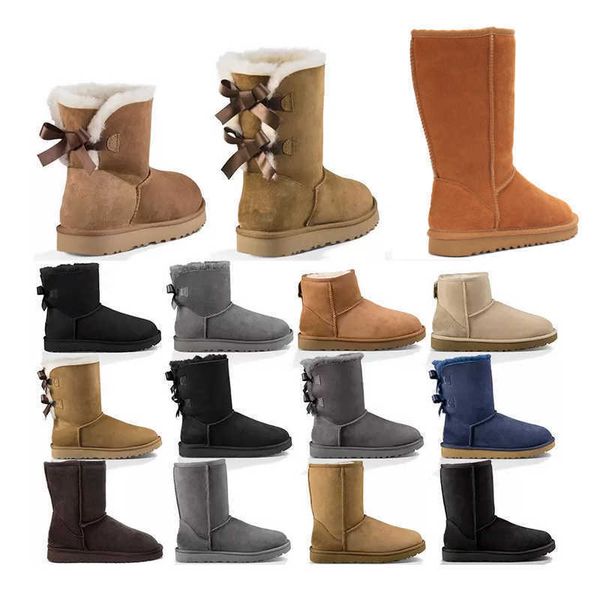 

winter designer aus snow platform boots women sneakers classic ankle short shoes winter boot for men women kids 21-46 no422, Black