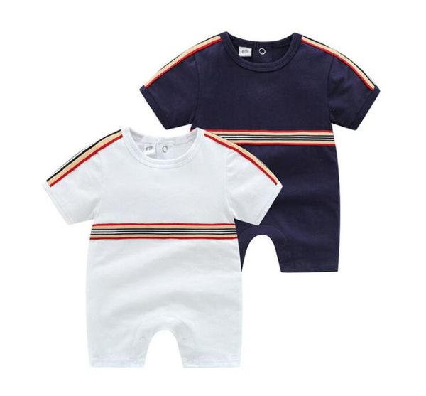 

fashion 2021 toddler newborn designer baby boys girls romper short sleeve cotton infant kids cloth jumpsuit playsuit outfits child4210113, Blue