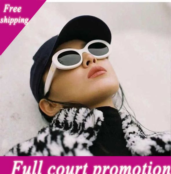 

designer sunglasses new triumphal arch star's same big face thin oval for men and women, White;black