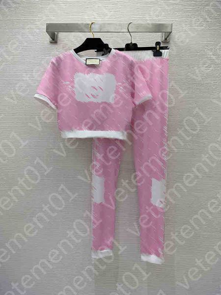 

womens two piece pants brand logo fashion printing cotton t-shirts and pants suit luxury clothes women designer tracksuit, White