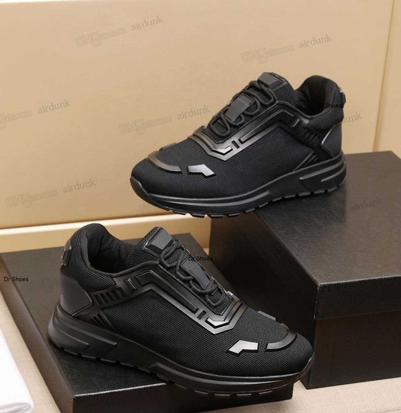 

2021 men prax 01 fabric shoe nylon sneakers geometric motif casual shoes designer real platform cloth lace-up flat mens rubber sole runner