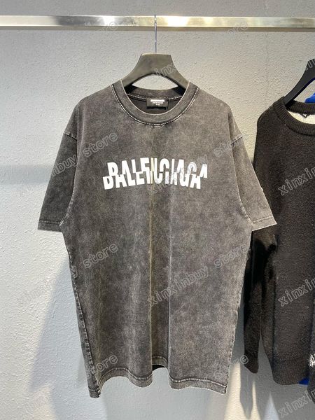 

xinxinbuy men designer tee t shirt paris panelled misplaced letters print short sleeve cotton women black white grey xs-l, Black;brown