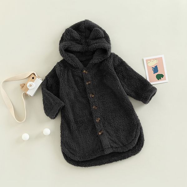

coat focusnorm autumn winter kids boy girl s jacket 1 6y solid fur plush ear hooded long sleeve single breasted 221122, Blue;gray