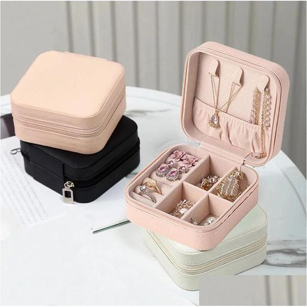 

jewelry boxes mini jewelry travel case portable jewellery box small storage organizer display boxes for rings earrings necklaces gif dhkwu, Black;white