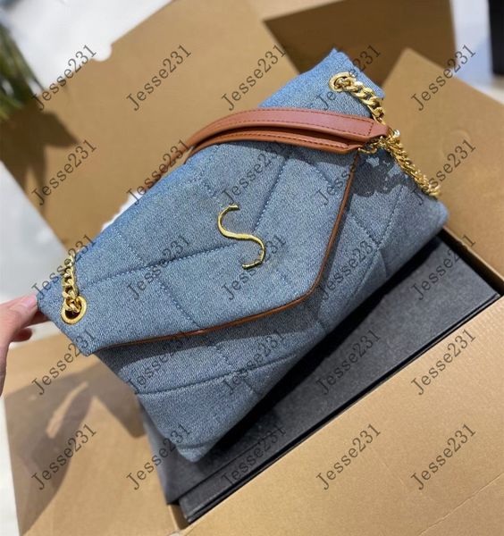 

designer 5a quality women shoulder bags lady denim fabric canvas chains bag crossbody handbags messenger shopping bags totes cross body wall