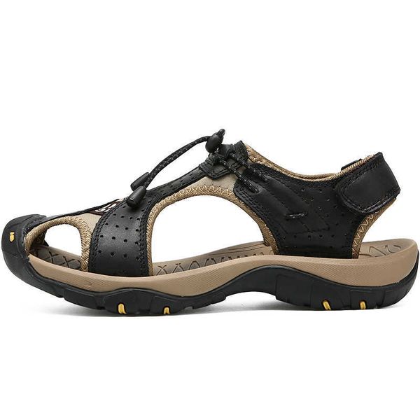 

sandals footbed non-slip quick drainage wrap toe soft wear-resistant rubber sole, Black