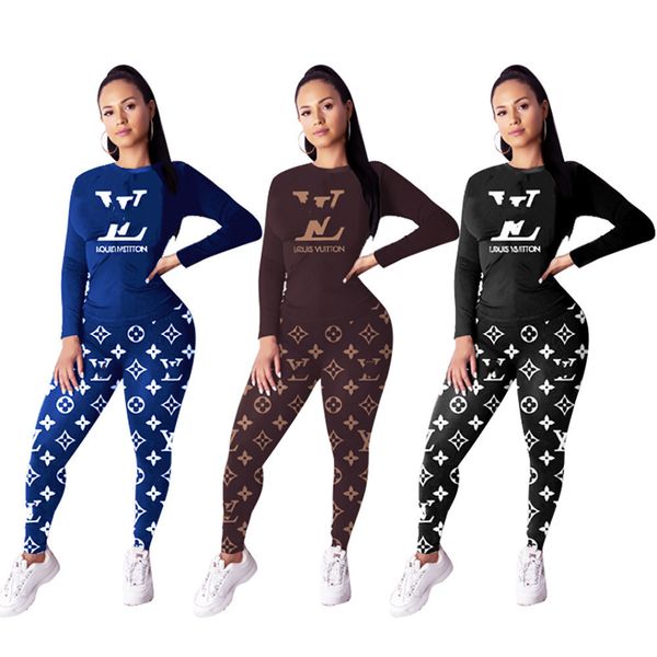 

2022 brand women letter tracksuits winter fall casual 2 piece sets crew neck pullover hoodies pants fashion long sleeve outfits dhl 9028, Gray
