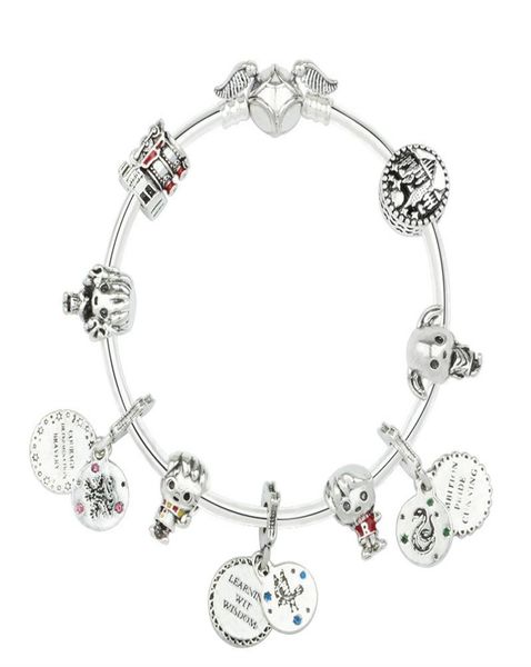 

925 sterling silver bead charm silver gold snitch boy girl wisdom harry pendant potter fits european charms bracelets safety chain5230111, Golden;silver