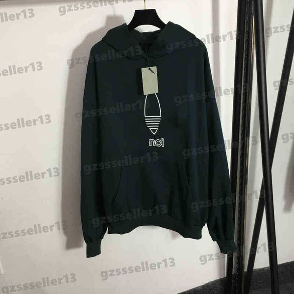 

luxury designer womens hoodies 2022aw autumn and winter sweatshirts fashion co-branded logo print loose long sleeve hoodie, Black