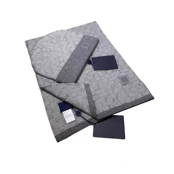 

fashion men's scarves sets hat scarf fashion luxury design letter embroidery men and women wool beanie 22, Blue;gray