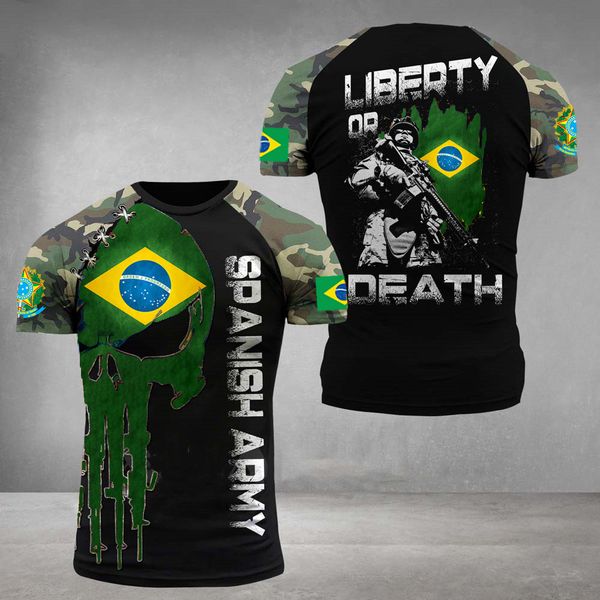 

men's t-shirts 2022 world cup brazil printed t-shirt 3d flexible technology short-sleeved men's street top, White;black