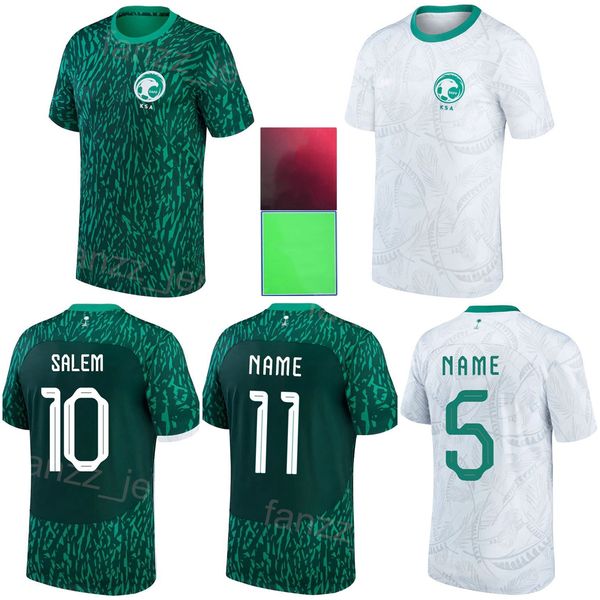

saudi arabia soccer 13 yasser al-shahrani jerseys 2022 world cup 18 nawaf al-abid 2 sultan al-ghannam abdulelah al-amri haitham asiri footba, Black;yellow