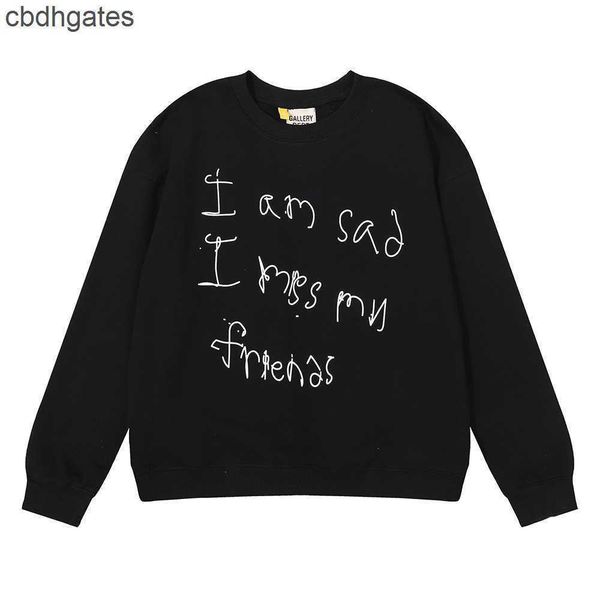 

angel brand gallerydepts fashion 2023 gilded letter hoodies skeleton sweaters hand bone printed round neck sweater 02hz, Black