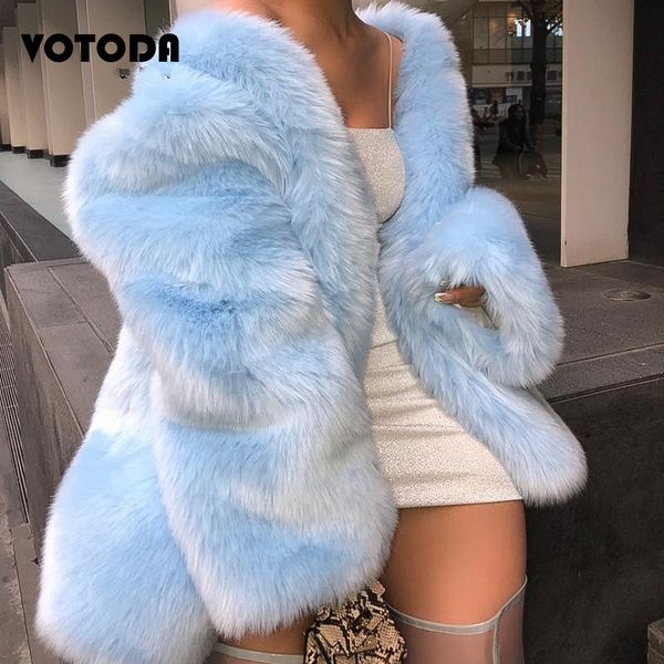 

women's fur faux luxury coat for women oversize loose o-neck jacket winter thicking warm street clothing girl fashion ry overcoat 22112, Black