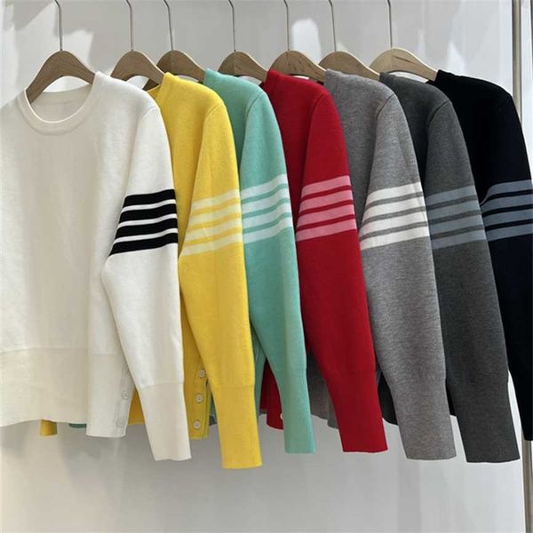 

autumn winter new college style stripes plush thick knit women, Black;brown