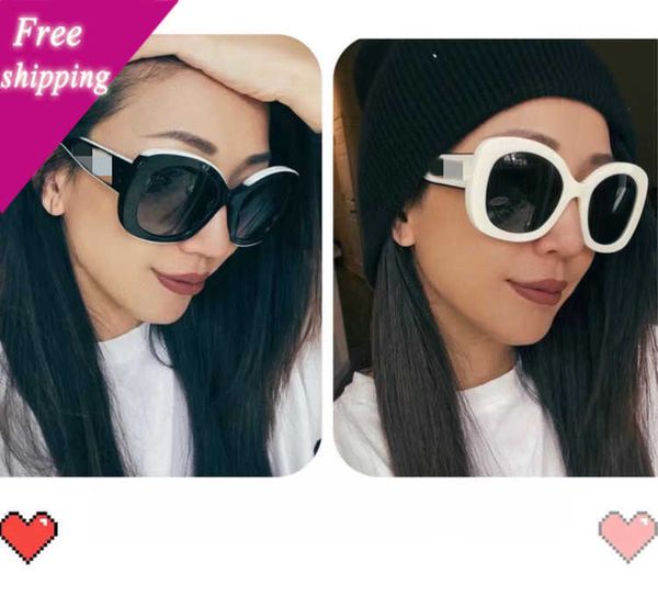 

designer sunglasses new xiaoxiangjia ch9091 hepburn wind for women with white oval letters, White;black