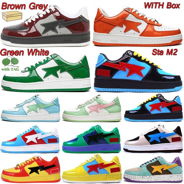 

designer new sta m2 women men casual shoes with box black white surde blue yellow brown grey green ma blue red running trainers