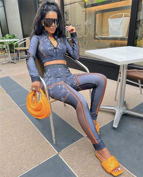 

desiger wholesale tracksuits women two piece set fall winter faith outfits long sleeve jacket pants casual sweat suits bulk dhl 8987, White