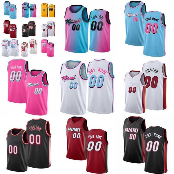 

mens women youth miami''heat''custom 5 nikola jovic 8 jamal cain 9 dru smith 24 haywood highsmith 40 udonis haslem baske, Black;red