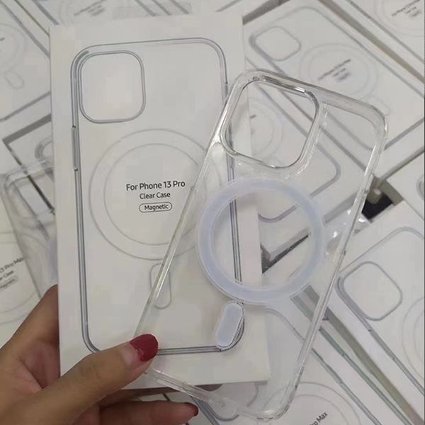 

magsoge transparent clear acrylic magnetic shockproof phone cases for iphone 15 14 13 12 11 pro max mini xr xs x compatible magsafe charger