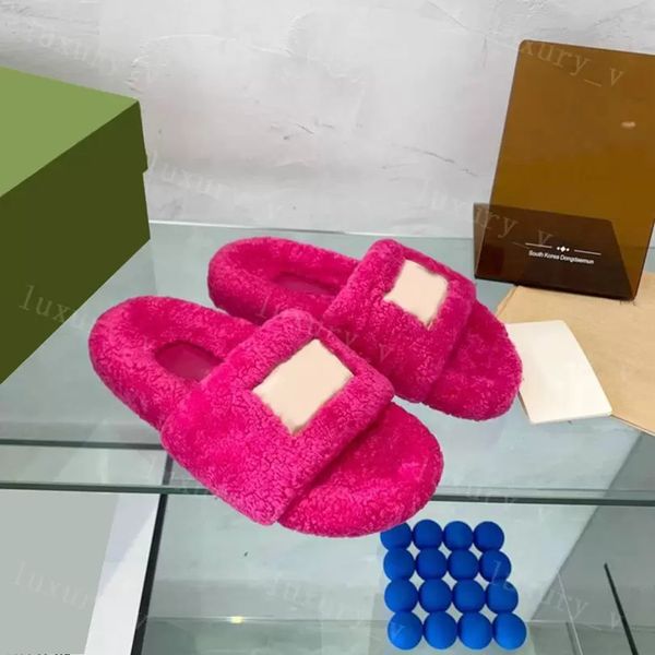 

casual shoes designer fur slippers women slide merino wool thick bottom light brown fashion apartment flat muller heel slipper winter muller, Black