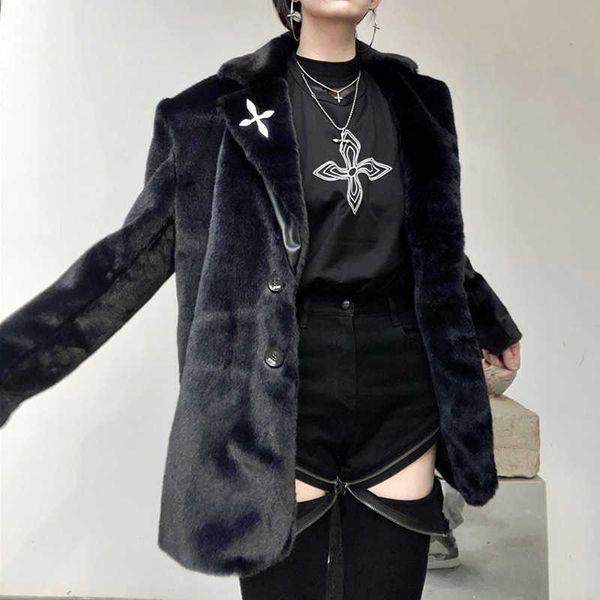

women's wool blends autumn and winter new y smfk mink fur grass suit coat song yanfei star same female, Black