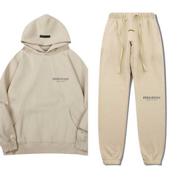 

brand luxury men's tracksuits sweatshirts letter essss hoodies men women sportswear pants suit hooded sweater casual pullover couple h, Black