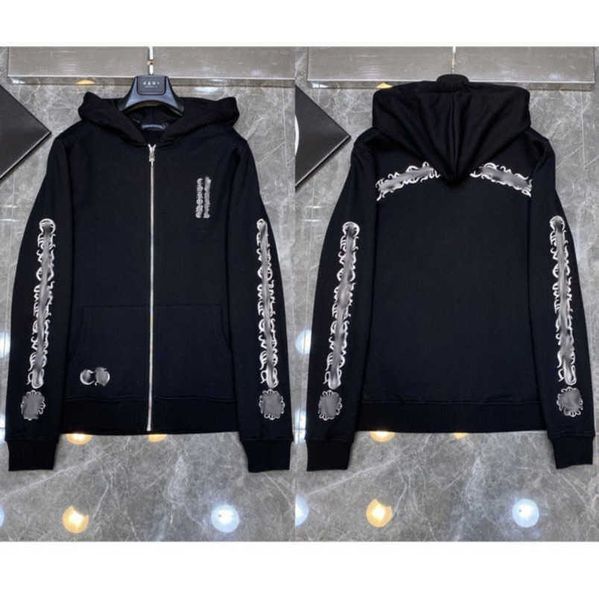 

luxury mens fashion sweatshirts ch designer hoodies zipper sanskrit graffiti hooded sweater cross pullover hoodie casual women coat sweatsh, Black