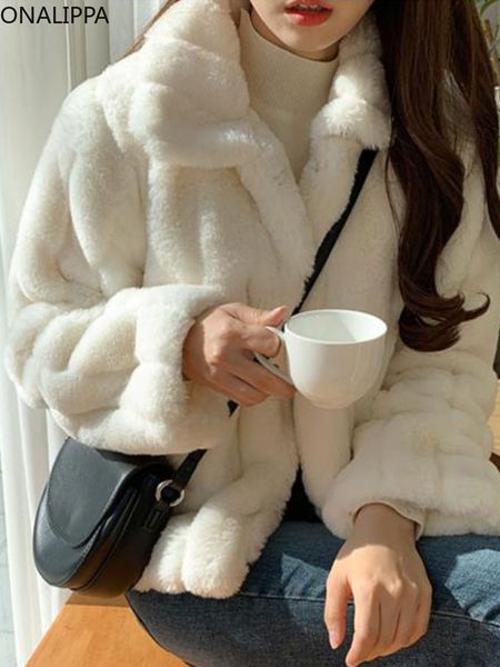 

women's fur faux onalippa lapel heavy engineering mink hair coats women single breasted thick warm coat french elegant fluffy jacket 22, Black
