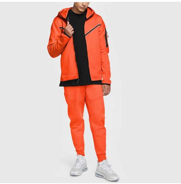 

men's tracksuits 2022 men's sports suit cotton brand tech fleece good quality hoodie male training wear sweatshirt set sweatpants., Gray