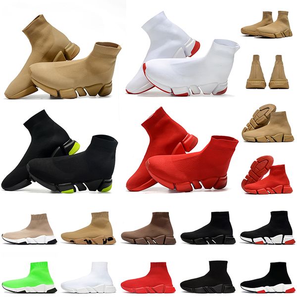 

fashion designer socks shoes women mens ankle boots famous brand winter snow woman booties triple black white all red brown platform trainer