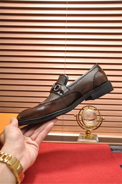 

34model fashion men shoes leather crocodile pattern formal shoes man loafers luxury brand mens office shoe leathers plus size 45, Black