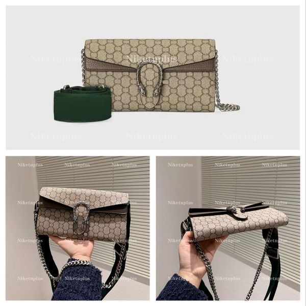 

dionysuss chain bag 731782 designer women luxury mini shoulder bag tiger head lock with red and green ribbon shoulder strap decorated with r