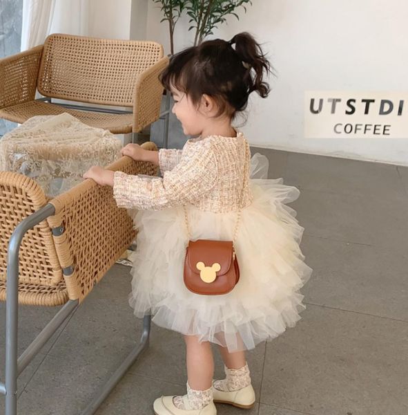 

designer kids handbags girls chain messenger bag children cartoon metal buckles chain singleshoulder bags girls mini purse a56114463965, Black
