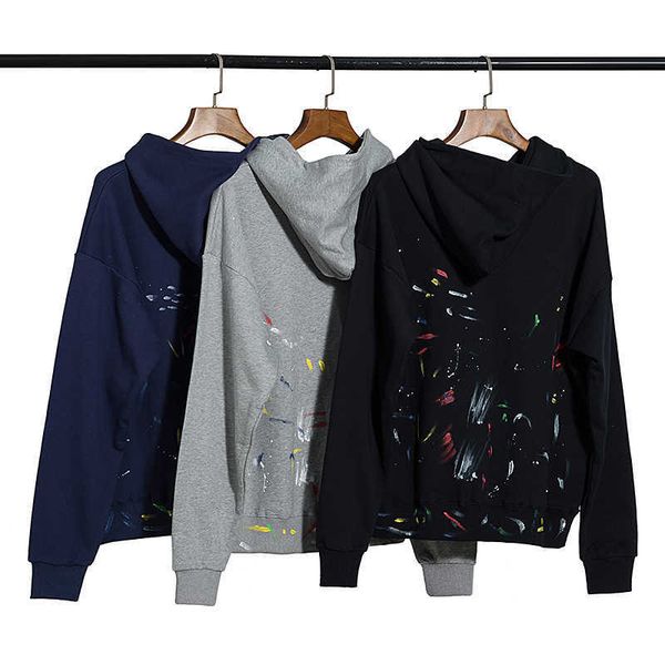 

men hoodie designer gall dep cotton hoodiy oversize casual leisure ins street speckle graffiti high black grey blue hooded 22fw brand 1v1e