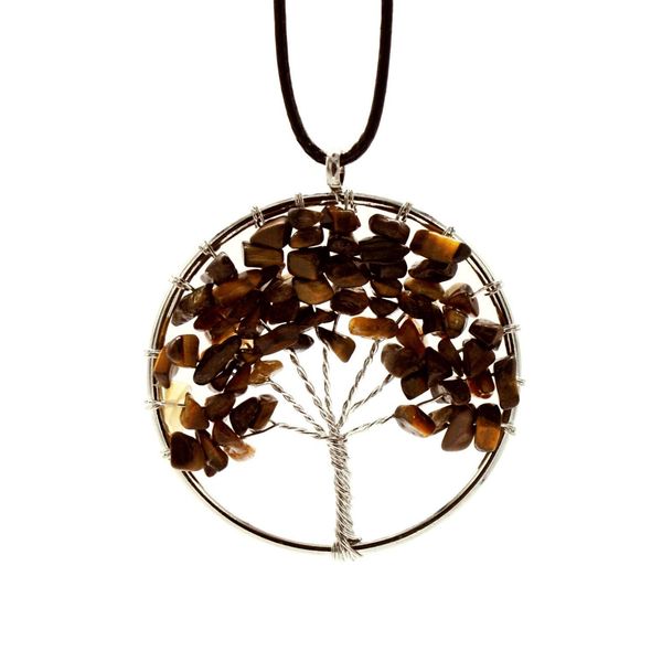 

pendant necklaces mticolor chakra natural stone tree of life necklaces women heart necklace fashion jewelry christmas gifts drop del dhpvo, Silver