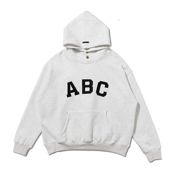 

men's hoodie correct version of fear god season 7 ess abc terry sweater for men and women light grey hooded, Black