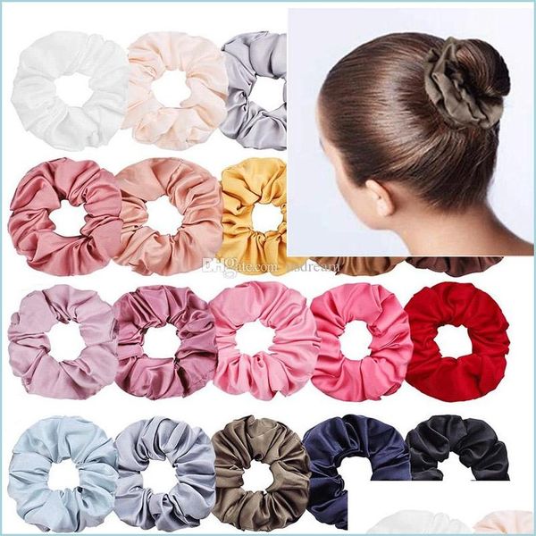 

pony tails holder fashion scrunchies hair ring pony tails holder elastics ties suitable for women girls gift drop delivery jewelry h dh6ej, Golden;silver