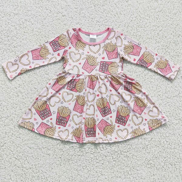 

wholesale kids designer clothes girls dress valentine's day boutique baby girl twirl dresses match kid outfits fashion children clothin, Red;yellow