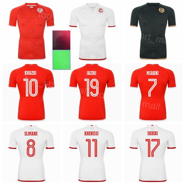

national team tunisia soccer jerseys world cup 25 slimane 16 dahmen 24 abdi 3 talbi 6 bronn 9 jebali laidouni meriah skhiri drager msakni fo, Black;yellow